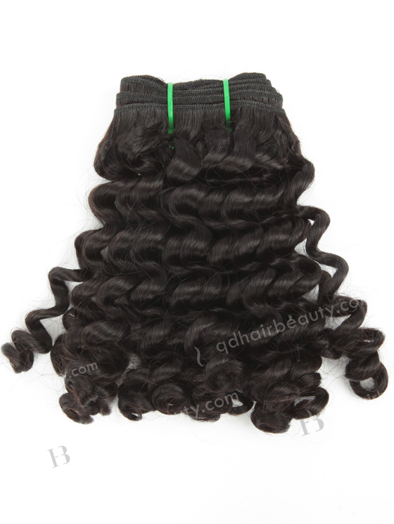 In Stock 7A Peruvian Virgin Hair 12" Double Drawn Deep Curl Natural Color Machine Weft SM-6105